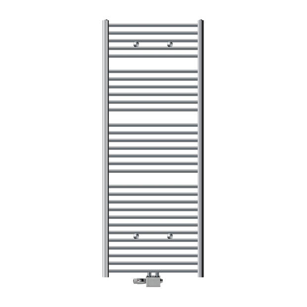 Badkamerradiator Sahara 750 x 1800 mm chroom gebogen met middenaansluiting