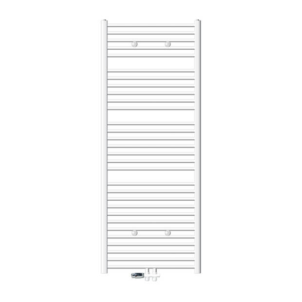 Badkamerradiator Sahara 750 x 1800 mm Wit gebogen + middenaansluiting