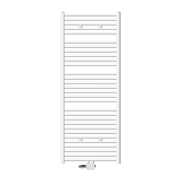 Badkamerradiator Sahara 750 x 1800 mm Wit gebogen + middenaansluiting