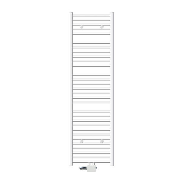 Badkamerradiator Sahara 500 x 1800 mm Wit gebogen + middenaansluiting