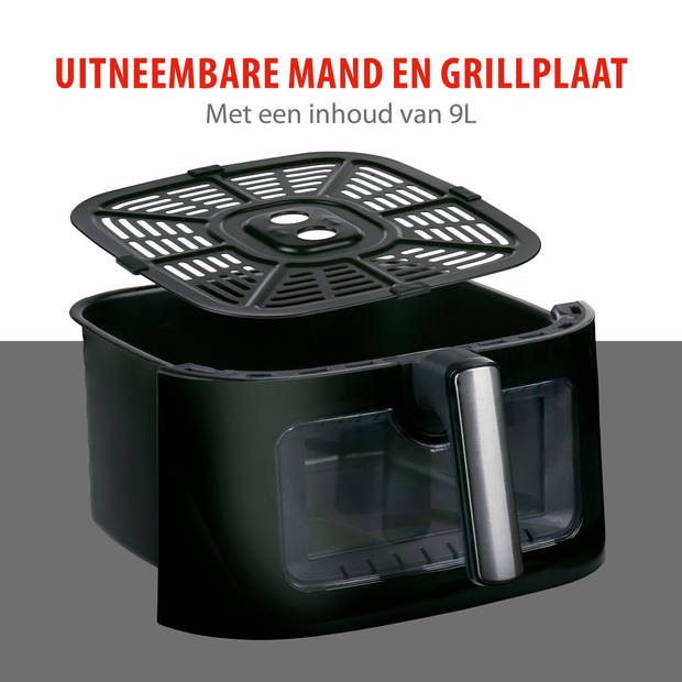 alpina Airfryer XXL - Heteluchtfriteuse 9L - Air Fryer met Digitaal Display - Hetelucht Friteuse