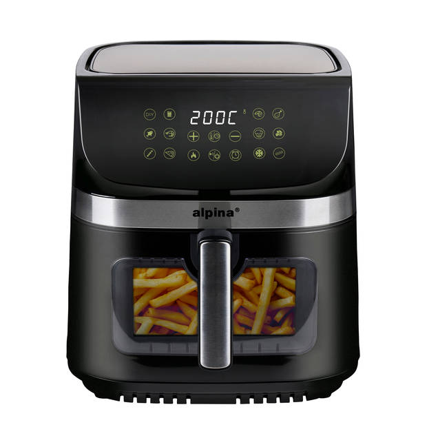 alpina Airfryer XXL - Heteluchtfriteuse 9L - Air Fryer met Digitaal Display - Hetelucht Friteuse