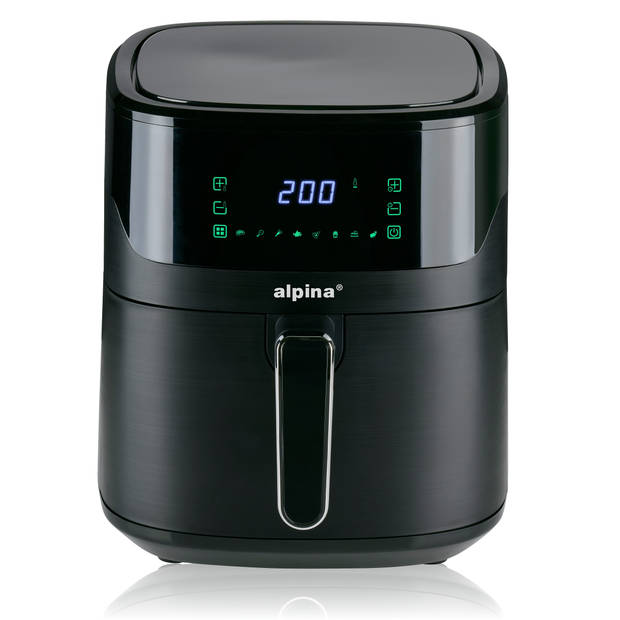 alpina Digitale Airfryer XL - Heteluchtfriteuse 6L - Air Fryer voor 4 tot 6 Personen - Hetelucht Friteuse