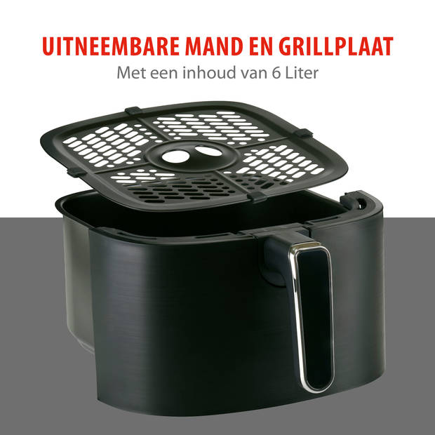 alpina Digitale Airfryer XL - Heteluchtfriteuse 6L - Air Fryer voor 4 tot 6 Personen - Hetelucht Friteuse