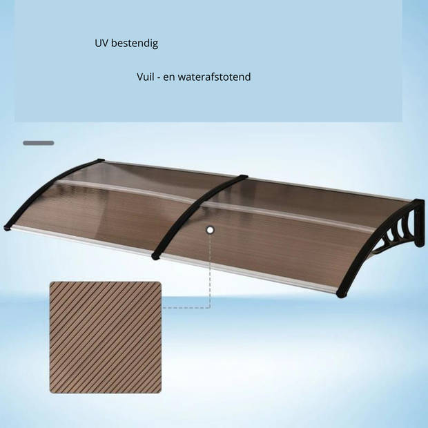 Overkapping - Afdak - Deurluifel - Luifel - Zonneluifel - Zonwering - UV-bestendig - 5 x 195 x 23 cm