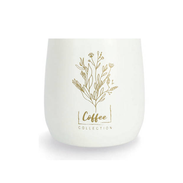 Zeller Koffie bewaarblik/bus - metaal/kurk - creme/goud - 11 x 13 cm - 750 ml - Voorraadblikken