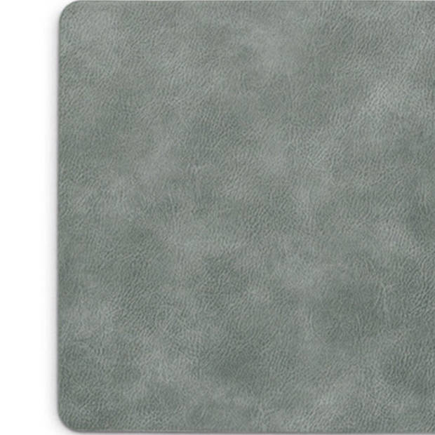 Zeller Placemats - lederlook - grijs - 42 x 30 cm - tafel dekken - onderleggers - Placemats