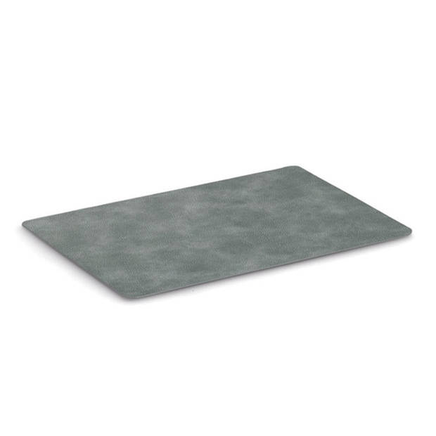 Zeller Placemats - lederlook - grijs - 42 x 30 cm - tafel dekken - onderleggers - Placemats