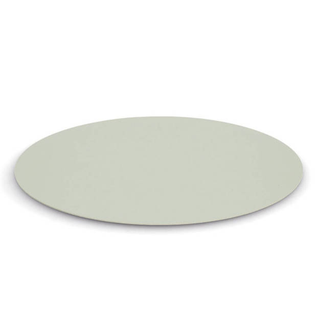 Zeller Placemats - lederlook - mintgroen - rond - 38 cm - tafel dekken - onderleggers - Placemats