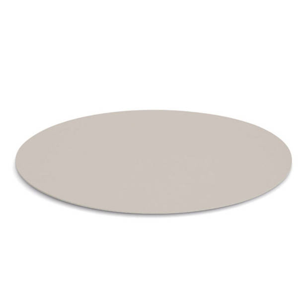 Zeller Placemats - lederlook - taupe - rond - 38 cm - tafel dekken - onderleggers - Placemats