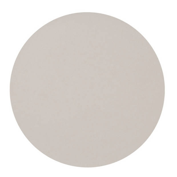 Zeller Placemats - lederlook - taupe - rond - 38 cm - tafel dekken - onderleggers - Placemats