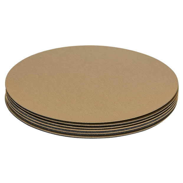 Secret de Gourmet Onderzetters voor glazen - 6x stuks - metallic goud - metaal - 10 x 10 cm - Glazenonderzetters