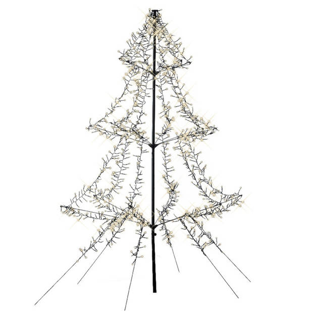 Lumineo Lichtboom - zwart - 200 cm - 1200 leds - warm wit - kerstverlichting figuur