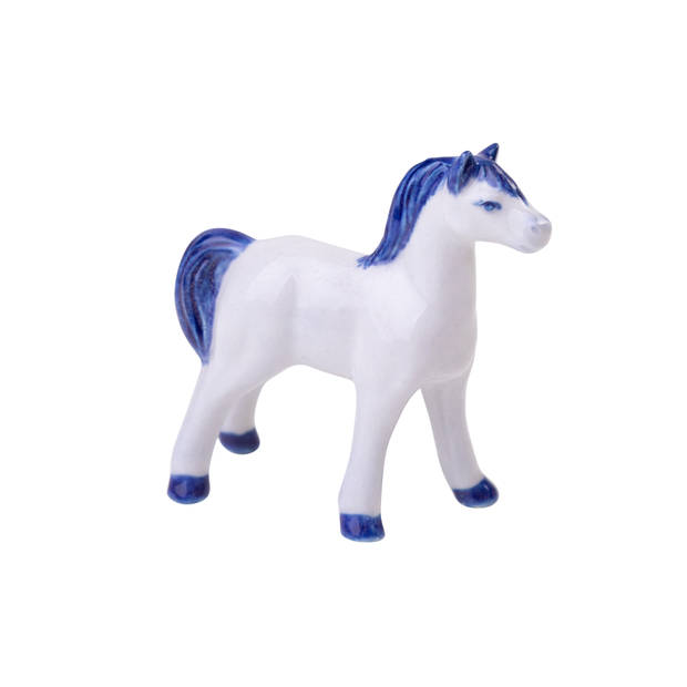 Heinen Delfts Blauw Decoratief minifiguur 'Paard'