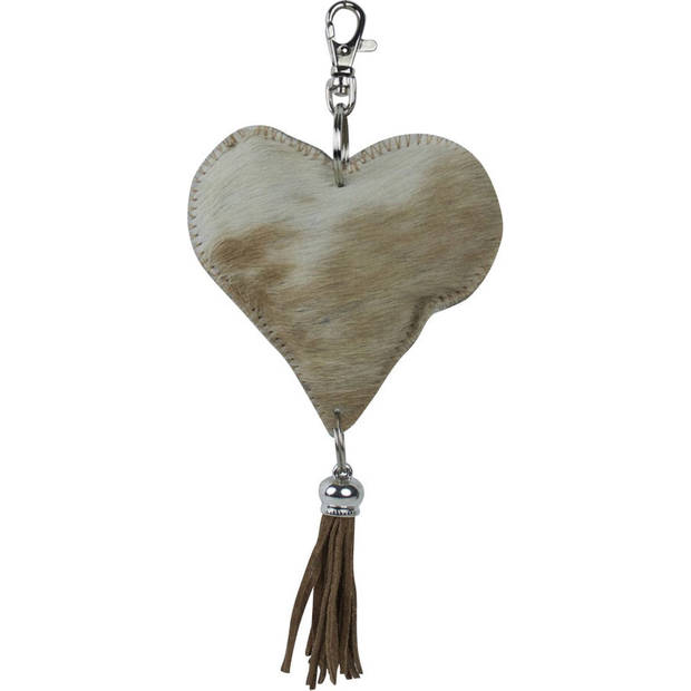 Mars & More Sleutelhanger 'Hart' 10cm, Bruin