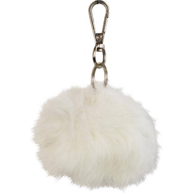 Mars & More Sleutelhanger 'Pompom' Wit