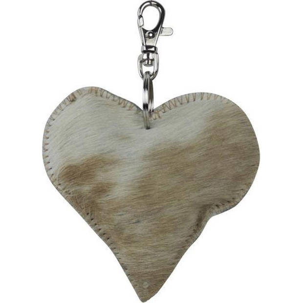 Mars & More Sleutelhanger 'Mini hart' 5cm, Bruin