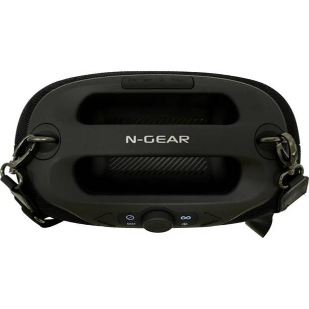 N-GEAR NRG600 - Bluetooth Speaker - Partybox met Verlichting + 2 Microfoons - IPX5 Waterdicht - Zwart