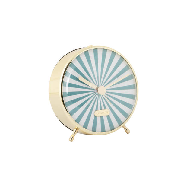 Karlsson - Wekker Candy Swirl - Turquoise blue & white