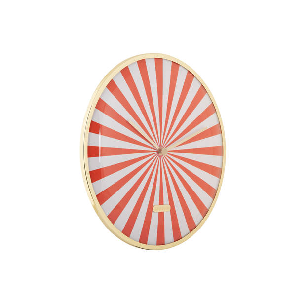 Karlsson - Wandklok Candy Swirl Dome - Bright orange & white- Ø40cm