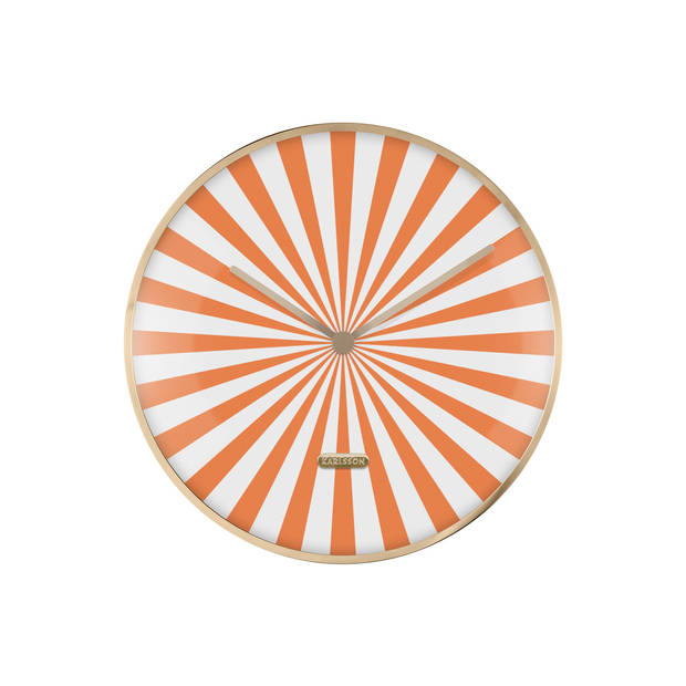 Karlsson - Wandklok Candy Swirl Dome - Bright orange & white- Ø40cm