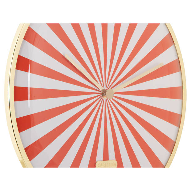 Karlsson - Wandklok Candy Swirl Dome - Bright orange & white- Ø40cm