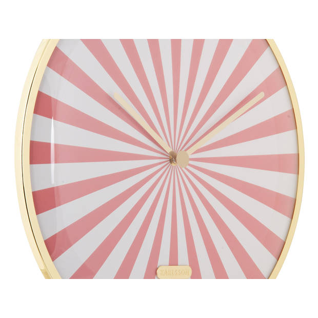 Karlsson - Wandklok Candy Swirl Dome - Flamingo pink & white- Ø40cm