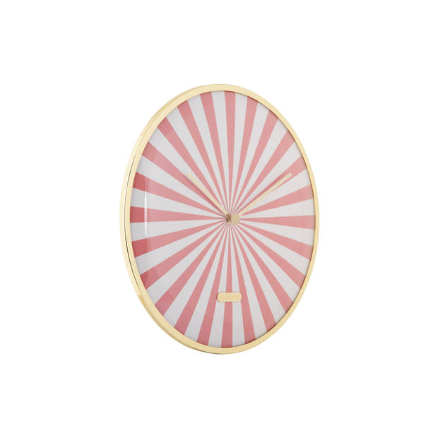 Karlsson - Wandklok Candy Swirl Dome - Flamingo pink & white- Ø40cm