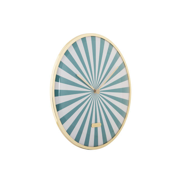 Karlsson - Wandklok Candy Swirl Dome - Turquoise blue & white- Ø40cm