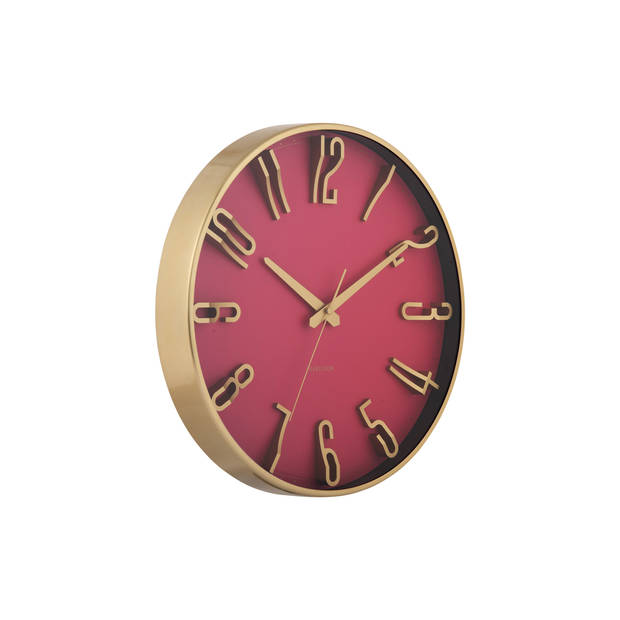 Karlsson - Wandklok Elevated Glam - Metallic dark pink- Ø35,5cm