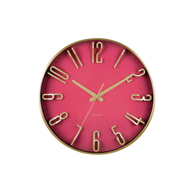 Karlsson - Wandklok Elevated Glam - Metallic dark pink- Ø35,5cm