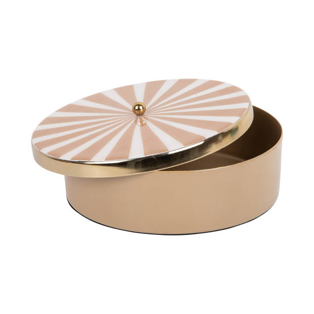 Present Time - Opbergbox Candy Swirl Rond Large - Soft brown & white