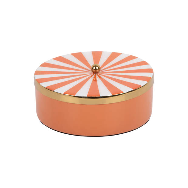 Present Time - Opbergbox Candy Swirl Rond - Bright orange & white