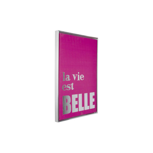 Present Time - Wall Art La Vie Est Belle Medium - Dark pink & silver