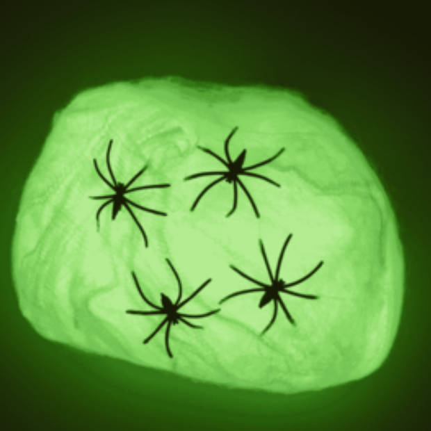 Glow in the dark spiders 4 stuks