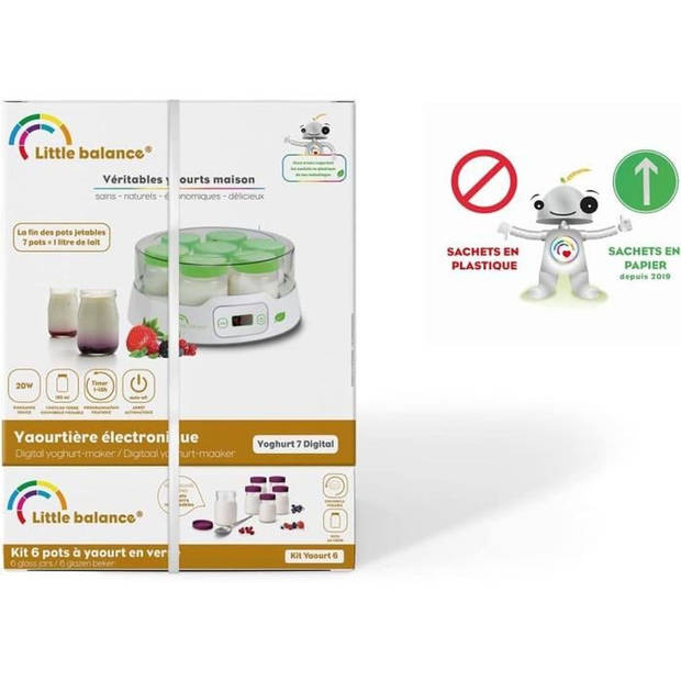 Yoghurtmaker - LITTLE BALANCE - Digitaal - 7 potten + 6 extra potten