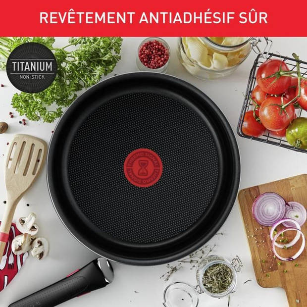 TEFAL INGENIO Easy Cook & Clean Set 15-delig, Koekenpan, Braadpan, Niet-inductie, Antiaanbaklaag, Made in France L157950