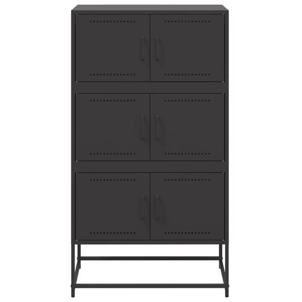 vidaXL Dressoir 68,5x38,5x123,5 cm staal zwart