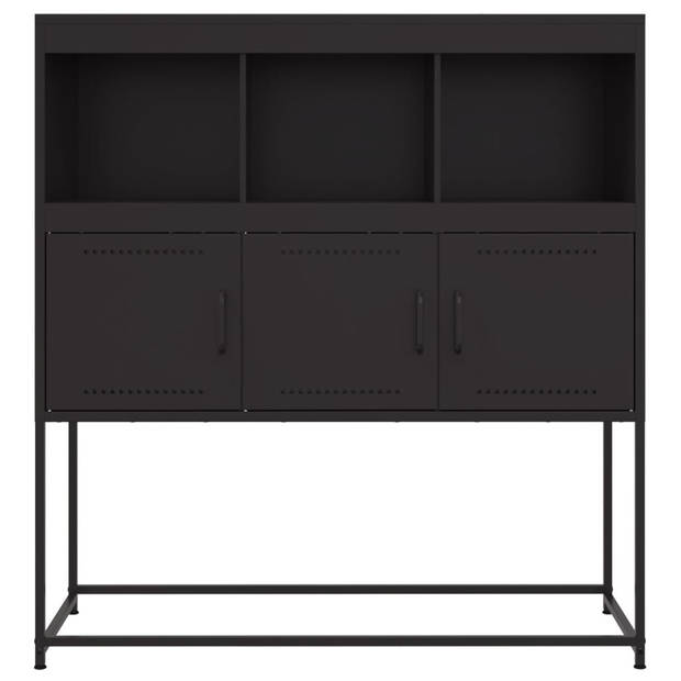 vidaXL Dressoir 100,5x39x107 cm staal zwart