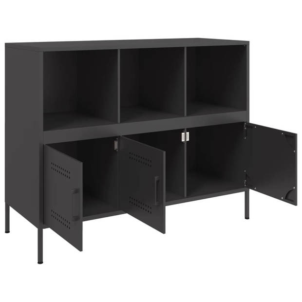 vidaXL Dressoir 100,5x39x79 cm staal zwart