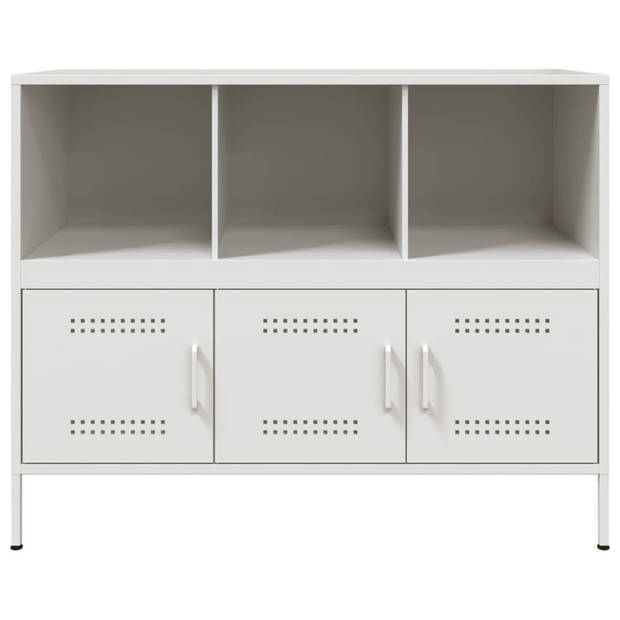 vidaXL Dressoir 100,5x39x79 cm staal wit