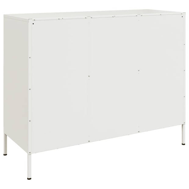 vidaXL Dressoir 100,5x39x79 cm staal wit