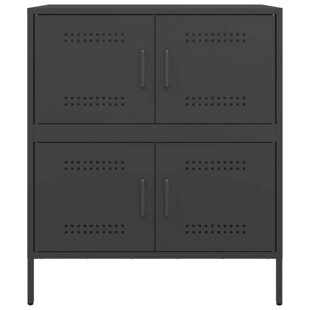 vidaXL Dressoir 68x39x79 cm staal zwart