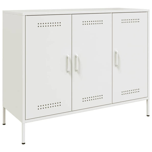 vidaXL Dressoir 100,5x39x79 cm staal wit