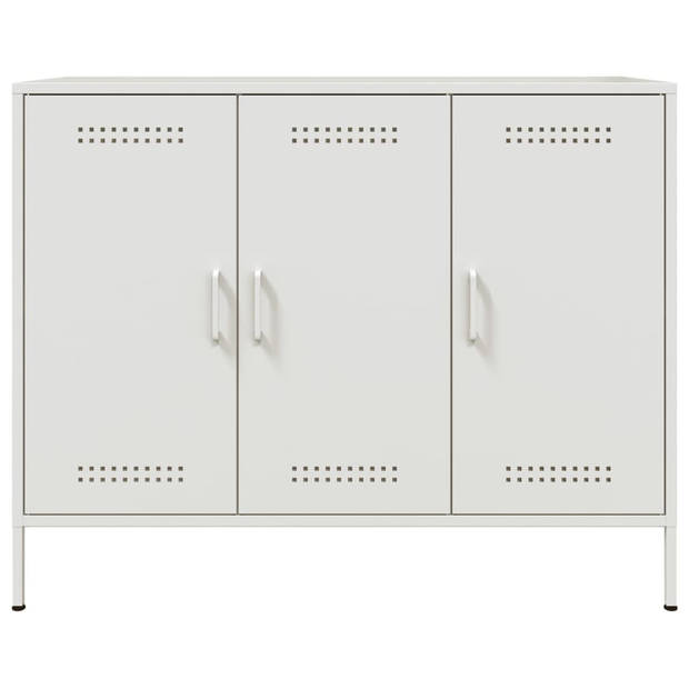 vidaXL Dressoir 100,5x39x79 cm staal wit