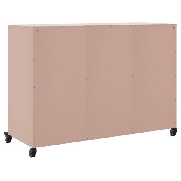 vidaXL Dressoir 100,5x39x72 cm staal roze