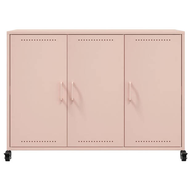 vidaXL Dressoir 100,5x39x72 cm staal roze