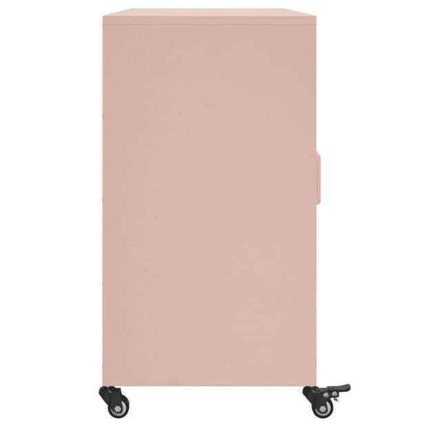 vidaXL Dressoir 100,5x39x72 cm staal roze