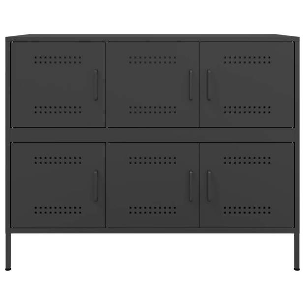 vidaXL Dressoir 100,5x39x79 cm staal zwart