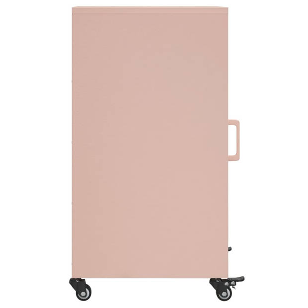 vidaXL Dressoir 36x39x72 cm staal roze